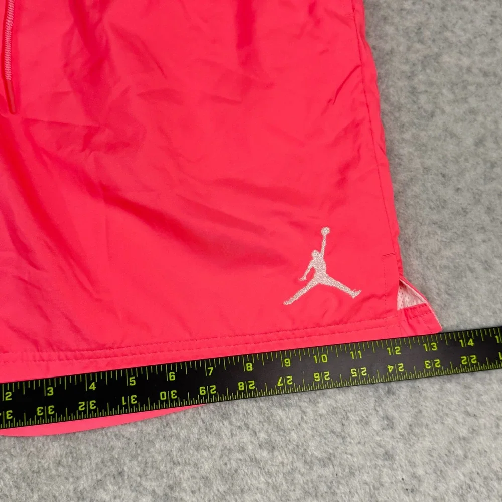 Jordan Essentials Mens Swim Shorts Pink Infrared Jumpman Mesh Lined Size Large